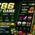786 Bet Game 2026 mobile gaming app banner with smartphone, games, and Pakistan-themed design.